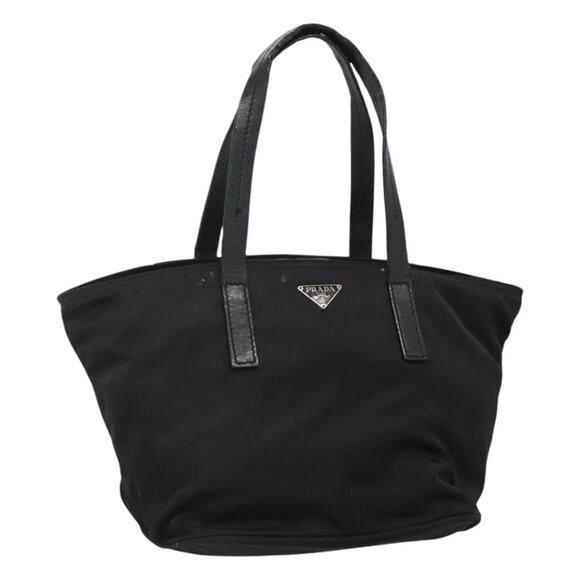 PRADA Hand Bag Nylon Black Silver - Picture 1 of 12